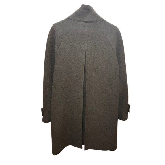 Hilary Radley 100% wool long gray jacket coat winter lined pleated women's sz 14 - Picture 2 of 11